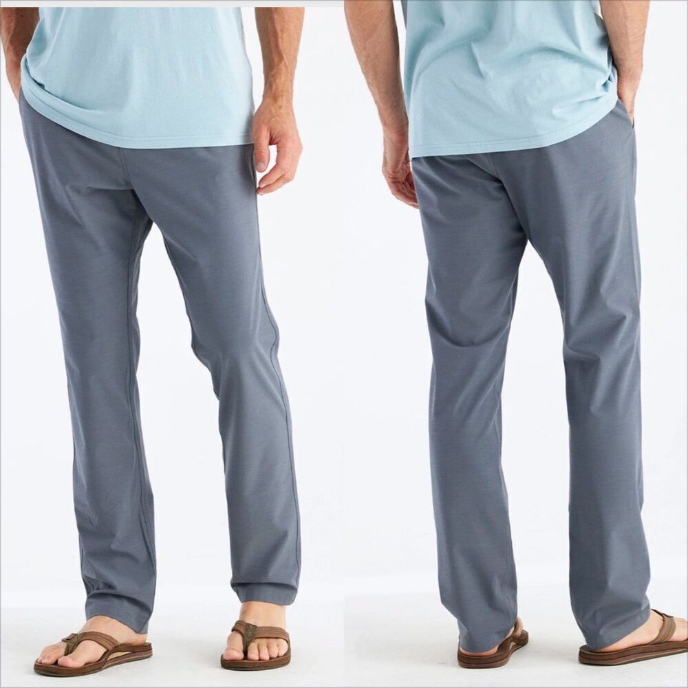 Free Fly Men's Tradewind Pant Size 38x32 Smoke Gray Chino Golf Travel Upf 50+